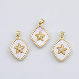18K Gold PVD Starfish charm with mother of pearl face - Tarnish Resistant
