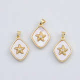 18K Gold PVD Starfish charm with mother of pearl face - Tarnish Resistant