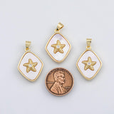 18K Gold PVD Starfish charm with mother of pearl face - Tarnish Resistant