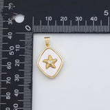 18K Gold PVD Starfish charm with mother of pearl face - Tarnish Resistant