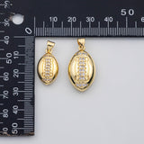 18K Gold PVD Football sports charm s Charms - Tarnish Resistant