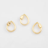 18K Gold pvd Filled Wate Carabiner Clasp , Carabiner Lock Connector, Spring Push Gate Finding Bracelet - Tarnish Resistant