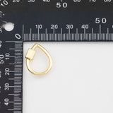 18K Gold PVD Filled Wate Carabiner Clasp , Carabiner Lock Connector, Spring Push Gate Finding Bracelet - Tarnish Resistant