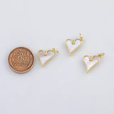 18K Gold PVD Heart charm with mother of pearl face - Tarnish Resistant