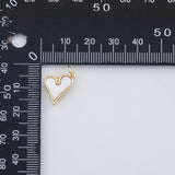 18K Gold PVD Heart charm with mother of pearl face - Tarnish Resistant