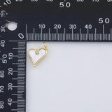 18K Gold PVD Heart charm with mother of pearl face - Tarnish Resistant