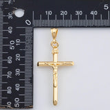 18K Gold PVD Crucifix cross Jesus Christian religious charm - Tarnish Resistant