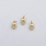 18K Gold PVD Hamsa heart h of fatima charm s Gold Charms - Tarnish Resistant