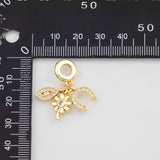 18K Gold PVD Evil Eye Flower Horseshoe Enamel 14K Pendant, Charm - Tarnish Resistant