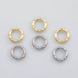 18K Gold PVD Carabiner push clasp round circle ring shape 15mm s Charms - Tarnish Resistant