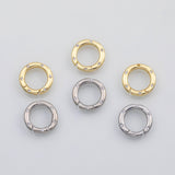 18K Gold PVD Carabiner push clasp round circle ring shape 15mm s Charms - Tarnish Resistant