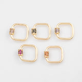 18K Gold pvd Square Carabiner Clasp , Carabiner Lock Connector, Spring Push Gate Finding Bracelet - Tarnish Resistant
