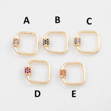18K Gold pvd Square Carabiner Clasp , Carabiner Lock Connector, Spring Push Gate Finding Bracelet - Tarnish Resistant
