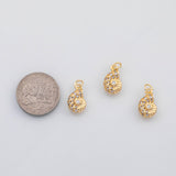 18K Gold PVD 3D Sea shell conch sea snail nautilus charm 22K s Charms - Tarnish Resistant