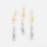 18K Gold PVD S-Hook Clasp 3x20mm, Carabiner Lock Connector, Spring Push Gate Finding Bracelet - Tarnish Resistant