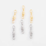 18K Gold PVD S-Hook Clasp 3x20mm, Carabiner Lock Connector, Spring Push Gate Finding Bracelet - Tarnish Resistant