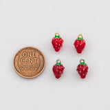 18K Gold PVD Strawberry charm Pendant, Charm - Tarnish Resistant