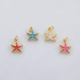 18K Gold PVD Starfish star fish enamel charm s Charms - Tarnish Resistant