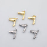 18K Gold pvd Hair dryer blow dryer charm s Charms - Tarnish Resistant