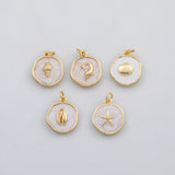 18K Gold PVD Enamel Ocean beach charm selection fish clam shell puka star fish s Charms - Tarnish Resistant