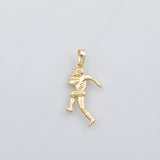 18K Gold PVD Football rugby player charm s Charms - Tarnish Resistant
