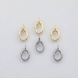 18K Gold PVD Carabiner push clasp oval shaped 15.5x8.7mm s Charms - Tarnish Resistant