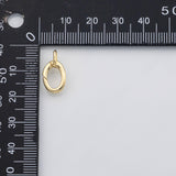 18K Gold PVD Carabiner push clasp oval shaped 15.5x8.7mm s Charms - Tarnish Resistant