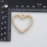18K Gold pvd Heart pearl charm s Charms - Tarnish Resistant