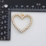 18K Gold PVD Heart pearl charm s Charms - Tarnish Resistant