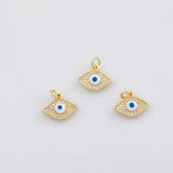 18K Gold PVD Evil eye with blue eye charm s Charms - Tarnish Resistant