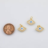 18K Gold PVD Evil eye with blue eye charm s Charms - Tarnish Resistant