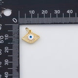 18K Gold PVD Evil eye with blue eye charm s Charms - Tarnish Resistant