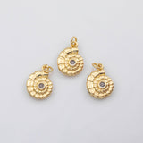 18K Gold PVD Sea shell snail nautilus charm s Charms - Tarnish Resistant