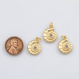 18K Gold PVD Sea shell snail nautilus charm s Charms - Tarnish Resistant