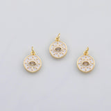 18K Gold PVD Evil eye charm white enamel s Charms - Tarnish Resistant