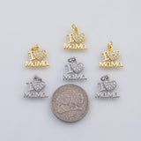 18K Gold PVD 4pcs I love mama mother's day charm s Gold Charms - Tarnish Resistant