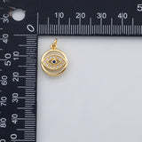18K Gold PVD Evil eye charm with blue eye s Gold Charms - Tarnish Resistant