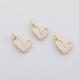 18K Gold PVD White enamel heart charm enamel charm s Charms - Tarnish Resistant