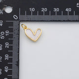 18K Gold PVD White enamel heart charm enamel charm s Charms - Tarnish Resistant
