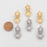 18K Gold PVD Gold fish koi charm swivel body Charms - Tarnish Resistant