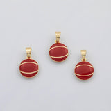 18K Gold PVD Basketball enamel sports charm Charms - Tarnish Resistant