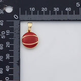 18K Gold PVD Basketball enamel sports charm Charms - Tarnish Resistant
