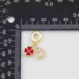 18K Gold PVD Clover Horse shoe Enamel 14K Pendant, Charm - Tarnish Resistant