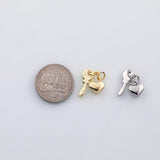 18K Gold PVD Key heart lock charm s Charms - Tarnish Resistant