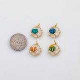 18K Gold PVD Pearl sea shell starfish ocean beach charm charm s Charms - Tarnish Resistant