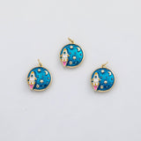 18K Gold PVD Spacecraft charm s Gold Charms - Tarnish Resistant