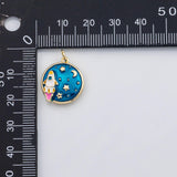 18K Gold PVD Spacecraft charm s Gold Charms - Tarnish Resistant