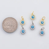 18K Gold PVD Blue evil eye charm s Charms - Tarnish Resistant