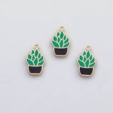 18K Gold pvd Cactus charm 22k s Gold Charms - Tarnish Resistant