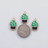 18K Gold PVD Cactus charm 22k s Gold Charms - Tarnish Resistant
